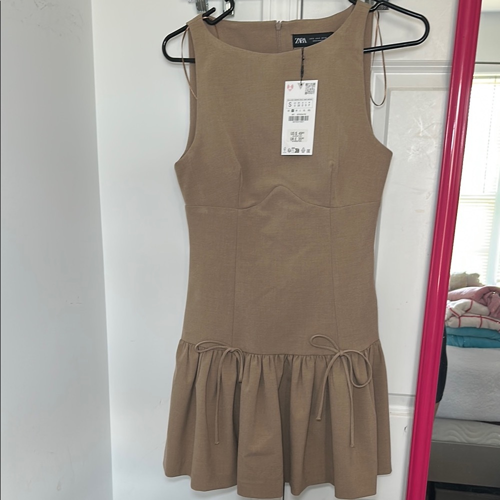 Zara Tan Sleeveless Dress